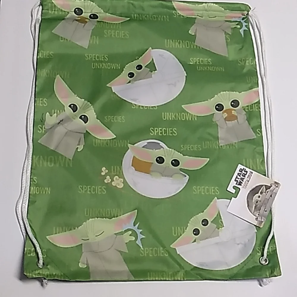 18 x 14 inches 100% polyester Green Star Wars Baby Yoda Drawstring Bag